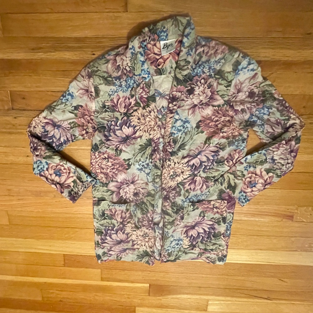 BYER Vintage Tapestry Floral Blazer